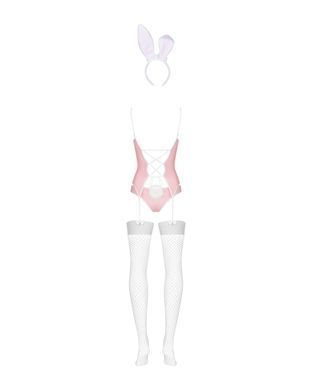 Еротичний костюм зайчика Obsessive Bunny suit 4 pcs costume pink L/XL, рожевий, топ з підв&rsquo;язками, т SO7255 фото