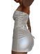 Мінісукня D&A, L, white, nylon-lycra відкриті плечі з блискавкою на всю довжину SX1242 фото 4