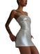 Мінісукня D&A, L, white, nylon-lycra відкриті плечі з блискавкою на всю довжину SX1242 фото 3