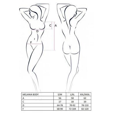 Боді Passion MELANIA BODY XXL/XXXL, black EL16303 фото