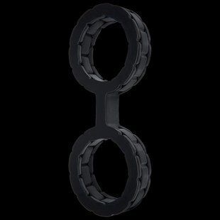 Наручники з силікону Doc Johnson The Cuffs Large - Black, добре тягнуться, для рук і для ніг SO1967 фото