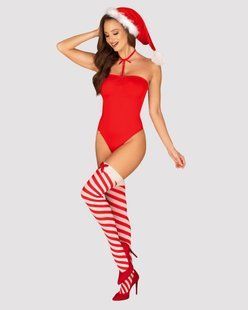 Боді Obsessive Kissmas teddy red L/XL SX1153 фото