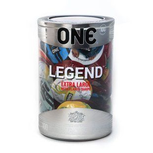 Набір презервативів ONE Legend XL, 100 шт, збільшений розмір, розширення на кінці, паковання-тубус SX0737 фото