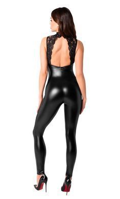 Комбінезон Noir Handmade F342 Powerwetlook and lace overall - L SX1996 фото