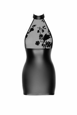 Сукня Noir Handmade F311 Eros, XL, black, міні, спідниця під латекс, верх &mdash; сітка, відкрита спина SX0306 фото