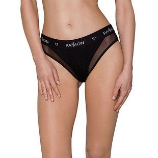 Трусики з прозорою вставкою Passion PS002 PANTIES XL, black SO4194 фото